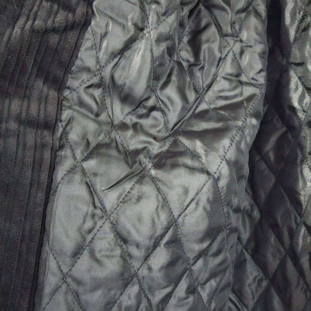 NWT Denim & Co Penny Lane Style Black Corduroy Coat Faux Fur Sz XS - Picture 11 of 15